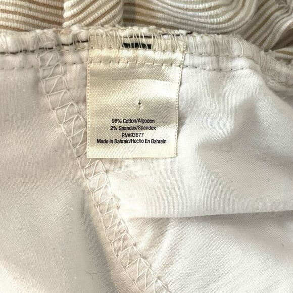 St. John's Bay Stretch Women's Cream & Tan Striped Spandex Blend Capris Size 18W - Picture 8 of 13